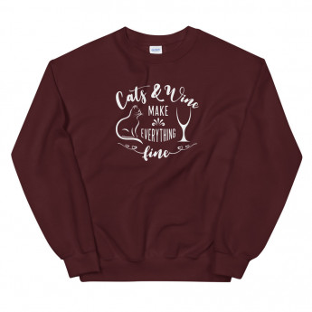 Cats & Wine Make Everything Fine - Unisex Sweatshirt