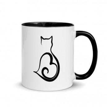 Cat Heart Logo - Mug with Color Inside